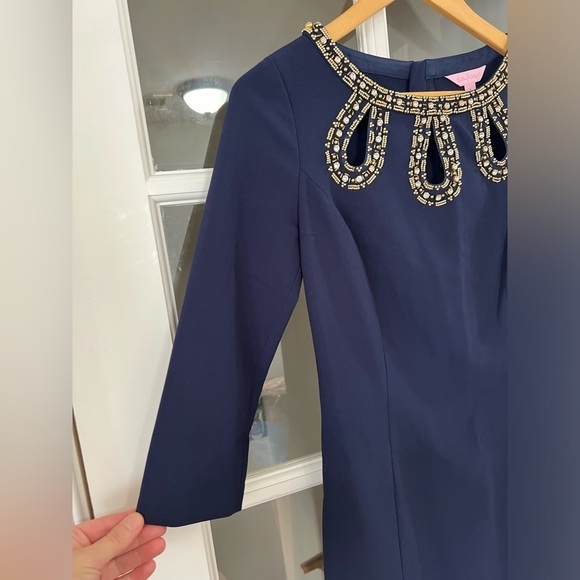 Lilly Pulitzer Bronte Embellished Shift Dress - Size 0 - Picture 6 of 11